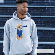 Baseball Hooded Sweatshirt - Dinger the Baseball Dog