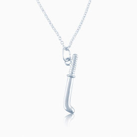 Sterling Silver Field Hockey Stick Necklace