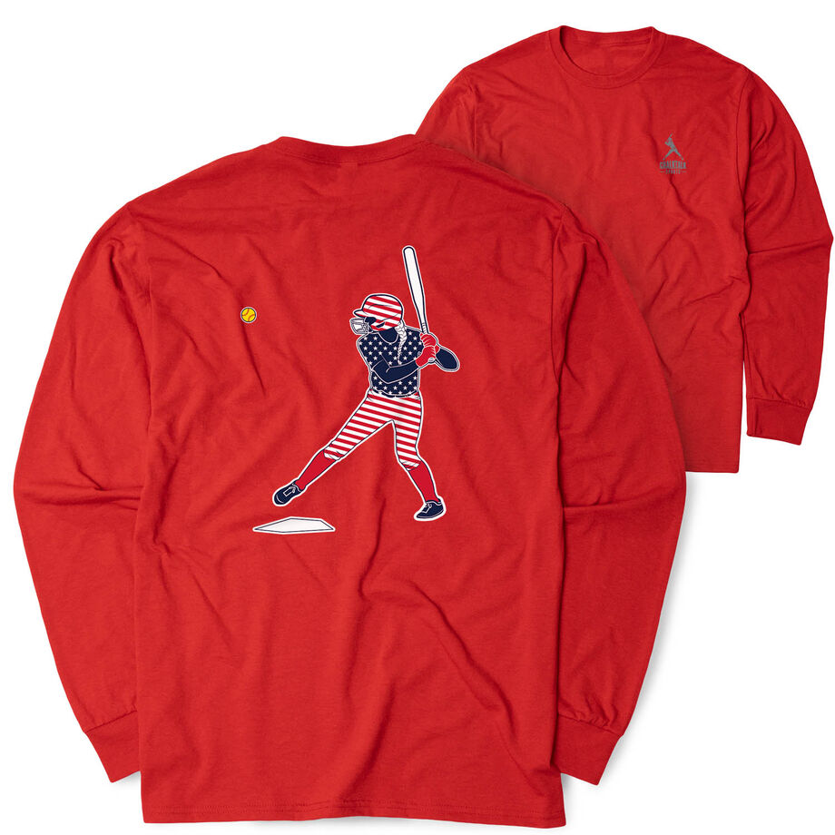 Softball Tshirt Long Sleeve - Softball Star (Back Design)