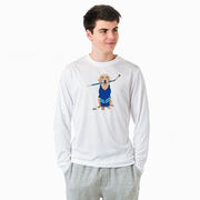 Hockey Long Sleeve Performance Tee - Puck The Hockey Dog