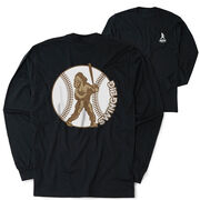 Baseball Tshirt Long Sleeve - Baseball Bigfoot (Back Design)
