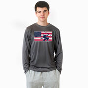 Hockey Long Sleeve Performance Tee - Patriotic Hockey