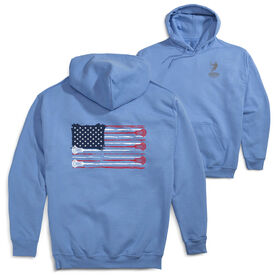 Guys Lacrosse Hooded Sweatshirt - USA Lacrosse Sticks (Back Design)