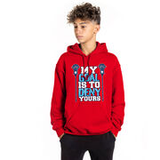 Guys Lacrosse Hooded Sweatshirt - My Goal Is To Deny Yours