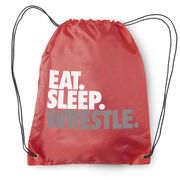 Wrestling Drawstring Backpack Eat Sleep Wrestle (Stack)