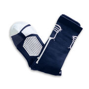 Guys Lacrosse Woven Mid-Calf Socks - Single Stick (Navy/White)