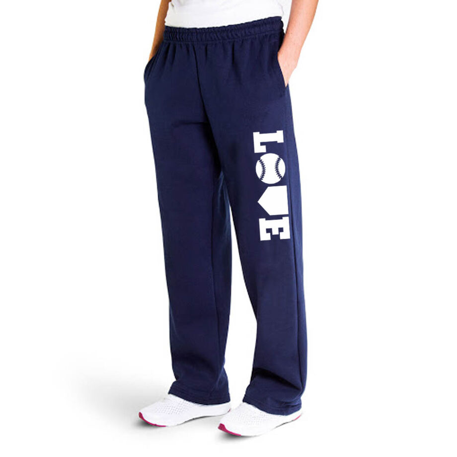 Softball Fleece Sweatpants - Softball Love (White)