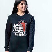 Hockey Tshirt Long Sleeve - Lace 'Em Up And Light The Lamp