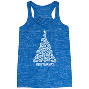 Lacrosse Flowy Racerback Tank Top - Merry Laxmas Tree