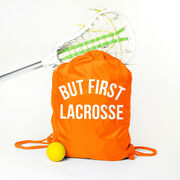 Lacrosse Sport Pack Cinch Sack - But First Lacrosse