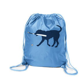Baseball Drawstring Backpack - Navy Baseball Dog