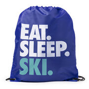 Skiing & Snowboarding Drawstring Backpack Eat. Sleep. Ski.