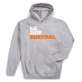 Basketball Hooded Sweatshirt - Eat. Sleep. Basketball. [Gray/Youth Large] -SS