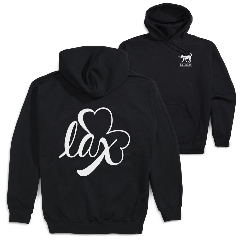 Girls Lacrosse Hooded Sweatshirt - Lax Shamrock (Back Design)