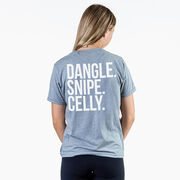 Hockey Short Sleeve T-Shirt - Dangle Snipe Celly Words (Back Design)