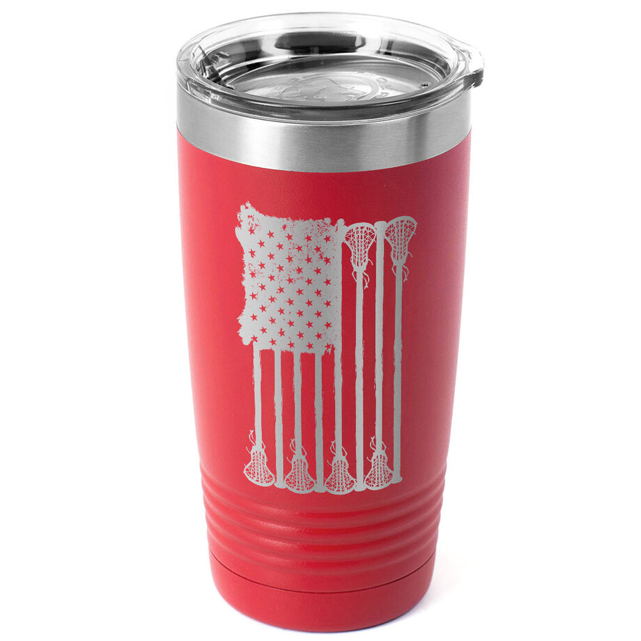 Girls Lacrosse 20 oz. Double Insulated Tumbler - Lax Flag