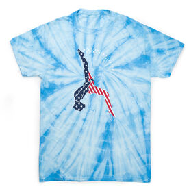 Gymnastics Short Sleeve T-Shirt - Stars and Stripes Gymnast Tie Dye