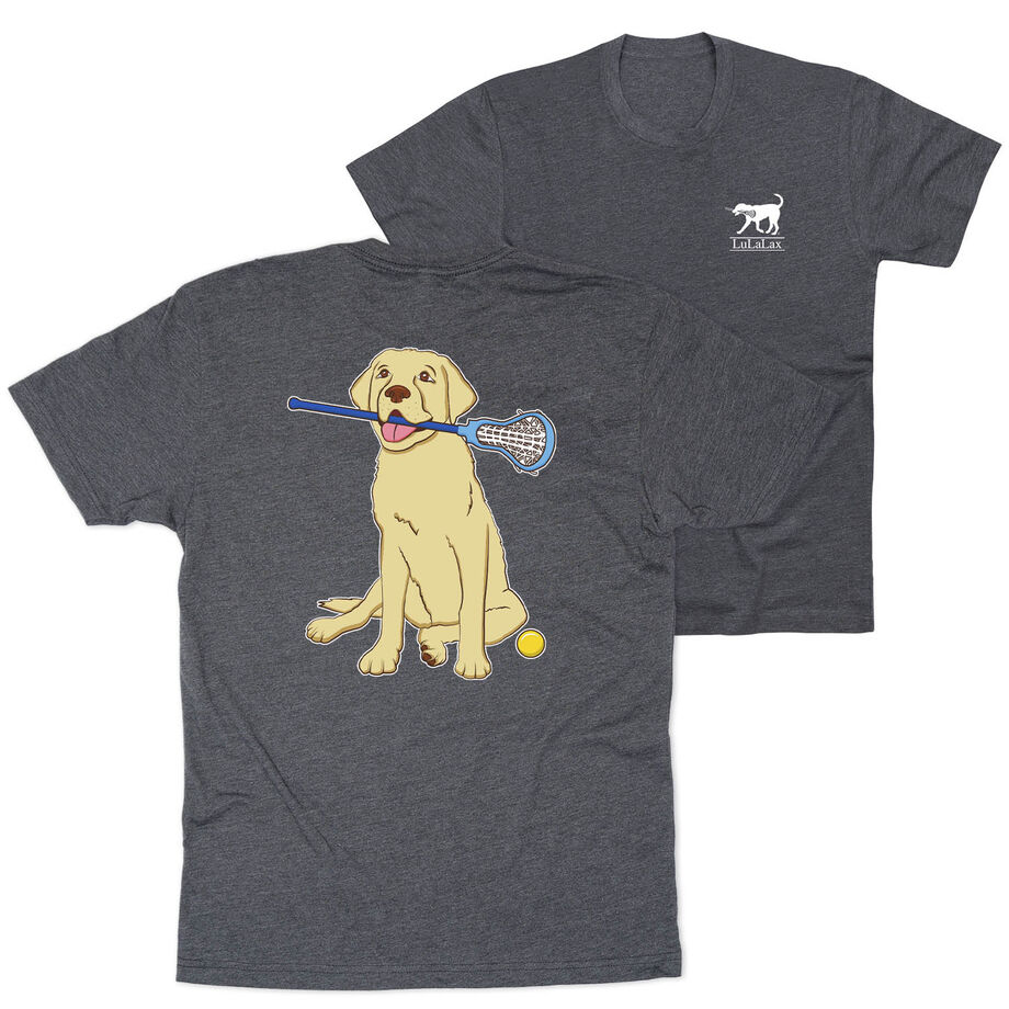 Girls Lacrosse Short Sleeve T-Shirt - Chase The Lax Dog (Back Design)
