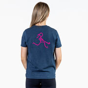 Field Hockey Short Sleeve T-Shirt - Neon Field Hockey Girl (Back Design)