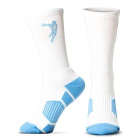 Guys Lacrosse Woven Mid-Calf Socks - Neon Lax - Blue