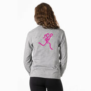 Girls Lacrosse Tshirt Long Sleeve - Neon Lax Girl (Back Design)