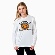 Hockey Long Sleeve Performance Tee - Helmet Pumpkin