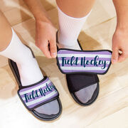 Field Hockey Repwell&reg; Slide Sandals - Field Hockey With Stripes