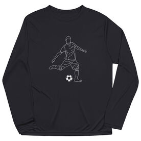 Soccer Long Sleeve Performance Tee - Soccer Guy Player Sketch