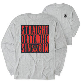 Hockey Tshirt Long Sleeve - Straight Outta The Sin Bin (Back Design)