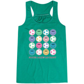 Soccer Flowy Racerback Tank Top - Soccer Makes Me Happy
