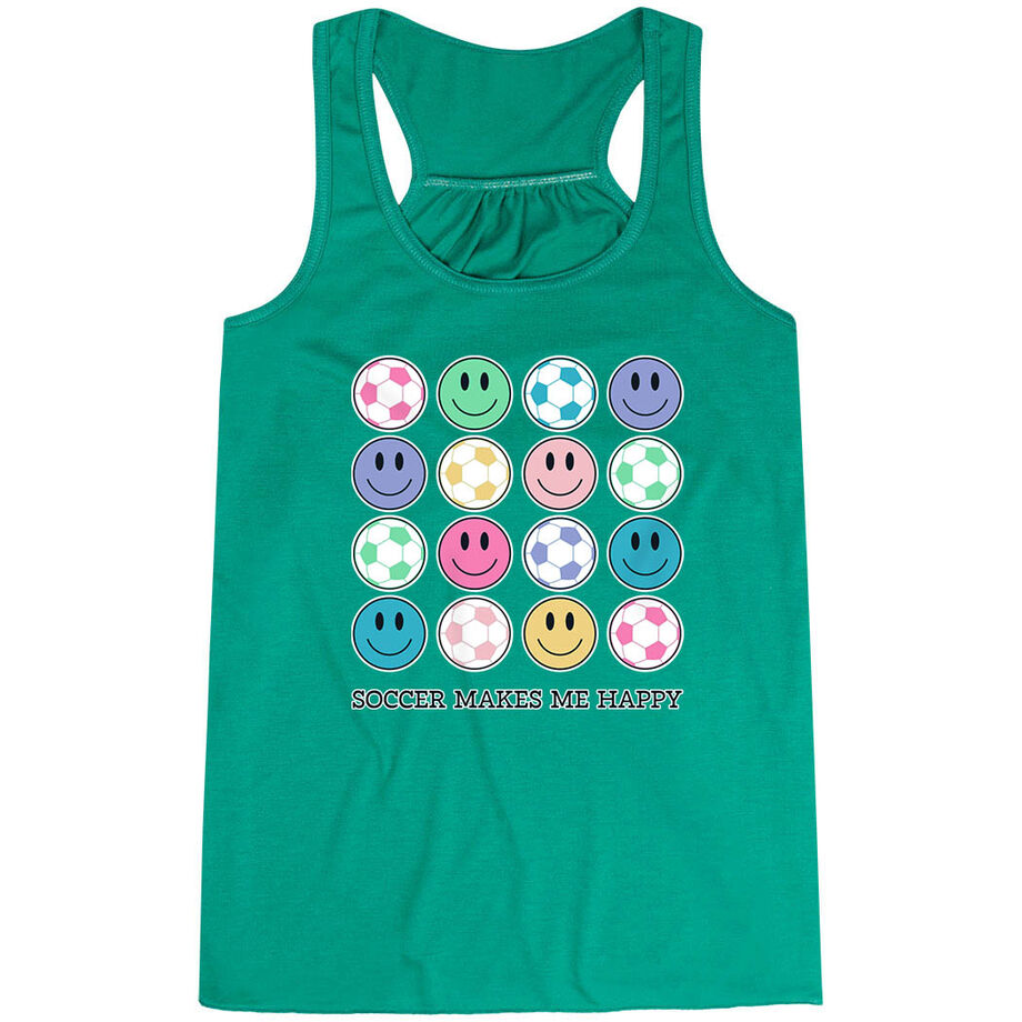 Soccer Flowy Racerback Tank Top - Soccer Makes Me Happy