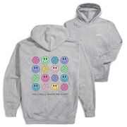 Volleyball Hooded Sweatshirt - Volleyball Makes Me Happy (Back Design)