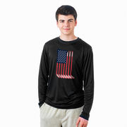 Hockey Long Sleeve Performance Tee - American Flag