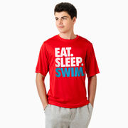 Swimming Short Sleeve Performance Tee - Eat. Sleep. Swim.