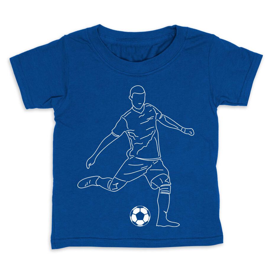 Soccer Toddler Short Sleeve Shirt - Soccer Guy Player Sketch