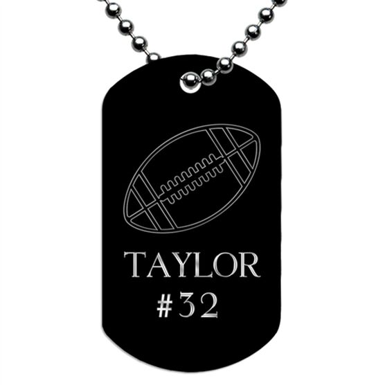 Engraved Personalized Football Dog Tag Necklace