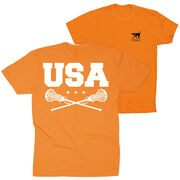 Girls Lacrosse Short Sleeve T-Shirt - USA Girls Lacrosse (Back Design)