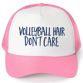 Volleyball Trucker Hat - Volleyball Hair Don't Care