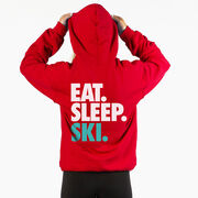 Skiing Hooded Sweatshirt - Eat Sleep Ski (Back Design)