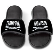 Baseball Repwell&reg; Slide Sandals - Personalized Team Name with Bats