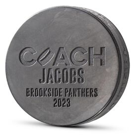 Hockey Engraved Puck - Personalized Coach