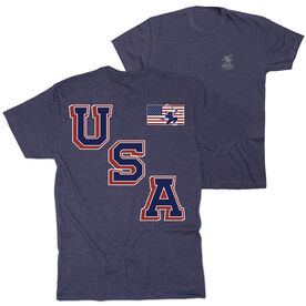 Hockey Short Sleeve T-Shirt - Hockey USA Gold (Back Design)