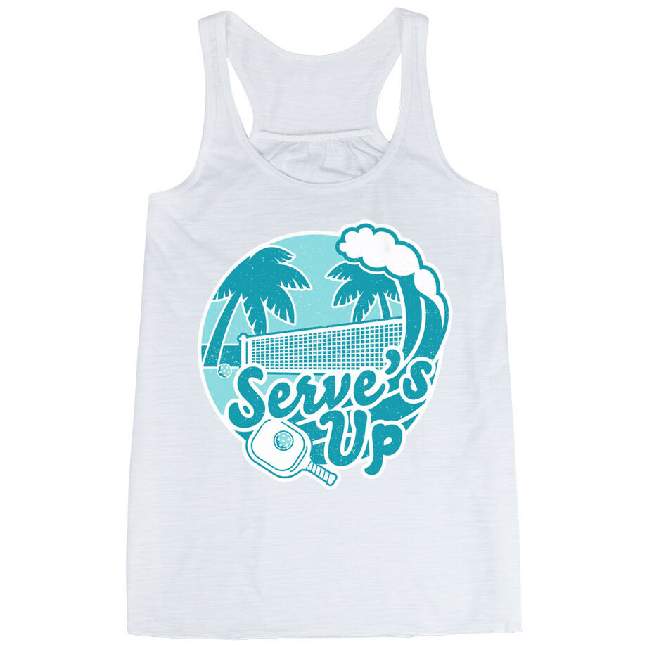 Pickleball Flowy Racerback Tank Top - Serve's Up