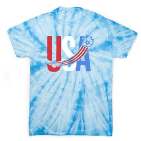 Soccer T-Shirt Short Sleeve - USA Patriotic Tie Dye
