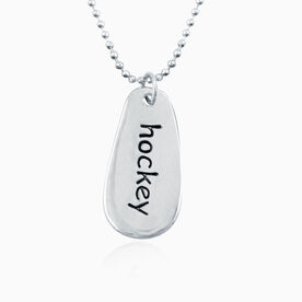 SportWORD Silver Hockey Necklace