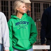 Hockey Hooded Sweatshirt - Hockey Crossed Sticks Logo