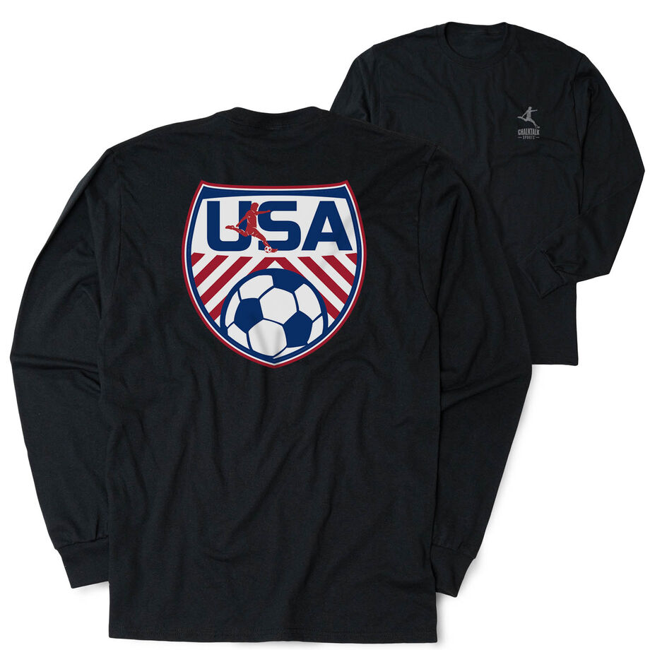 Soccer Tshirt Long Sleeve - Soccer USA (Back Design)