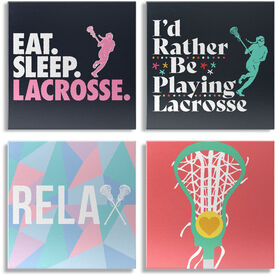 Girls Lacrosse Canvas Wall Art - Lacrosse Girl - 4 Piece Set