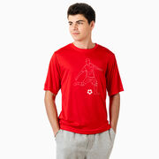 Soccer Short Sleeve Performance Tee - Soccer Guy Player Sketch