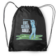 Golf Drawstring Backpack - Eat. Sleep. Golf